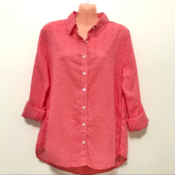 Crown & Ivy Coral Long Sleeve Blouse - Picture 3 of 10